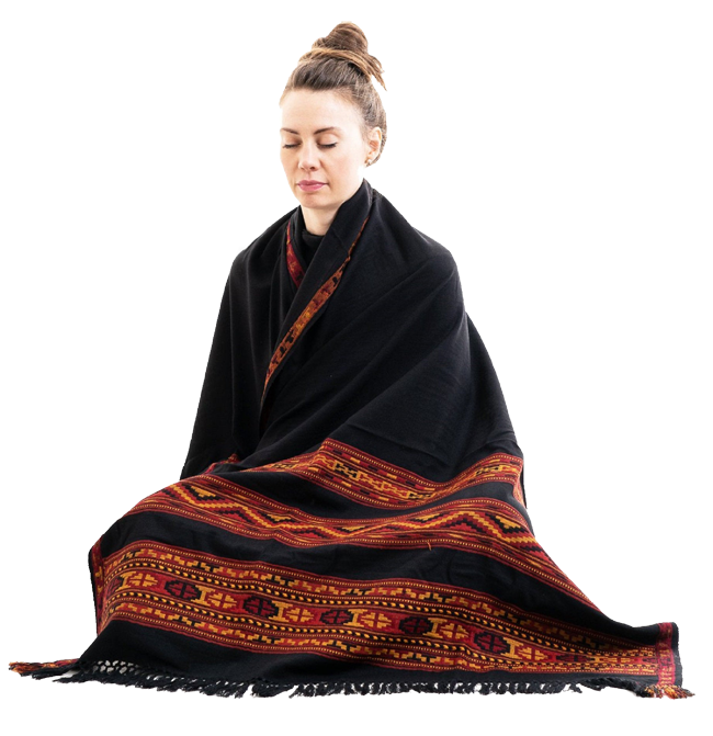 Cashmere meditation shawl 100x240cms - Eastern Silk